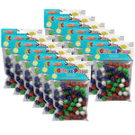 CLI Pom-Poms 1/2", Assorted Glitter Colors, 80/Pack, 12 Packs (CHL69180-12)