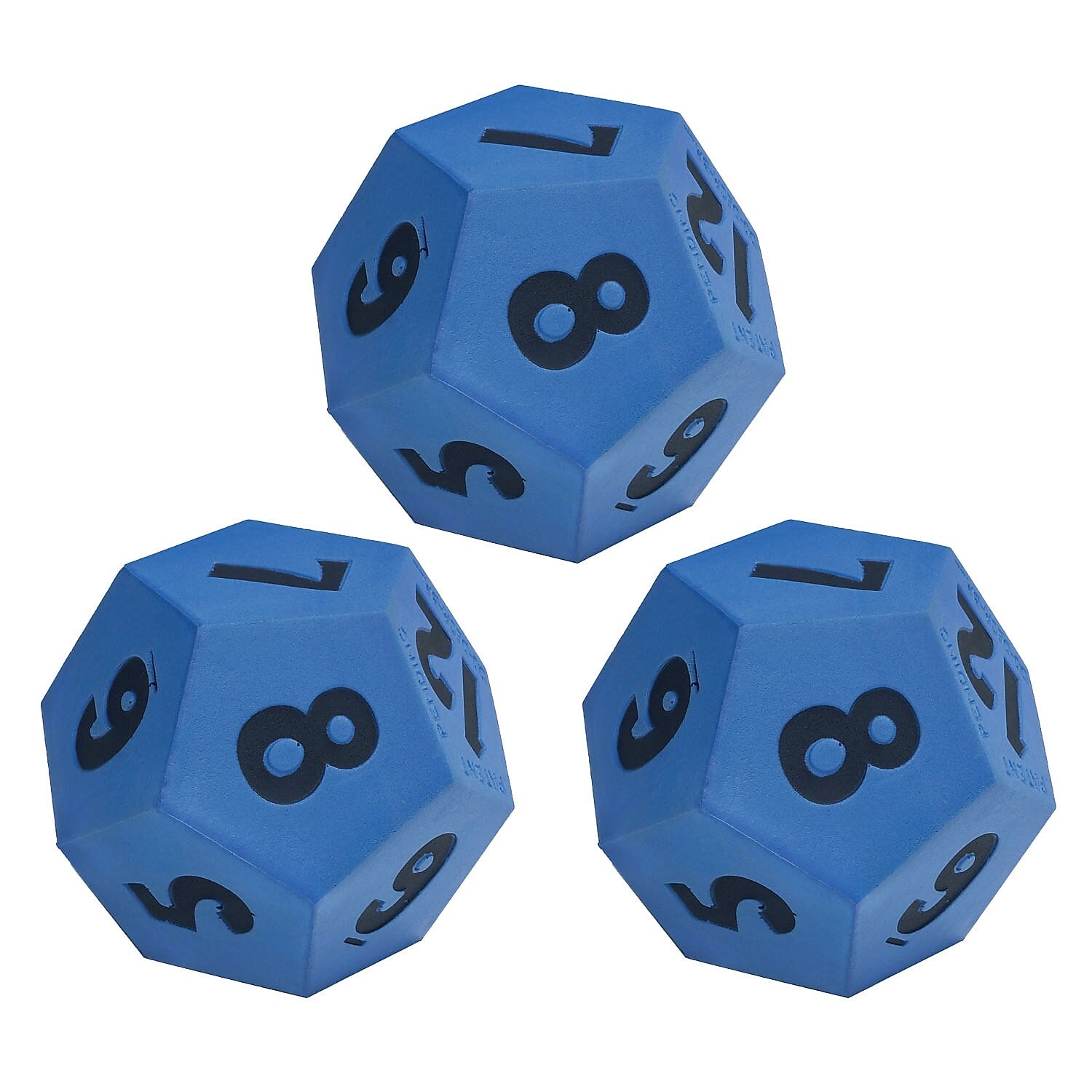 Learning Advantage 12-Sided Die - Demonstration Size - Pack of 3 (CTU7398-3)
