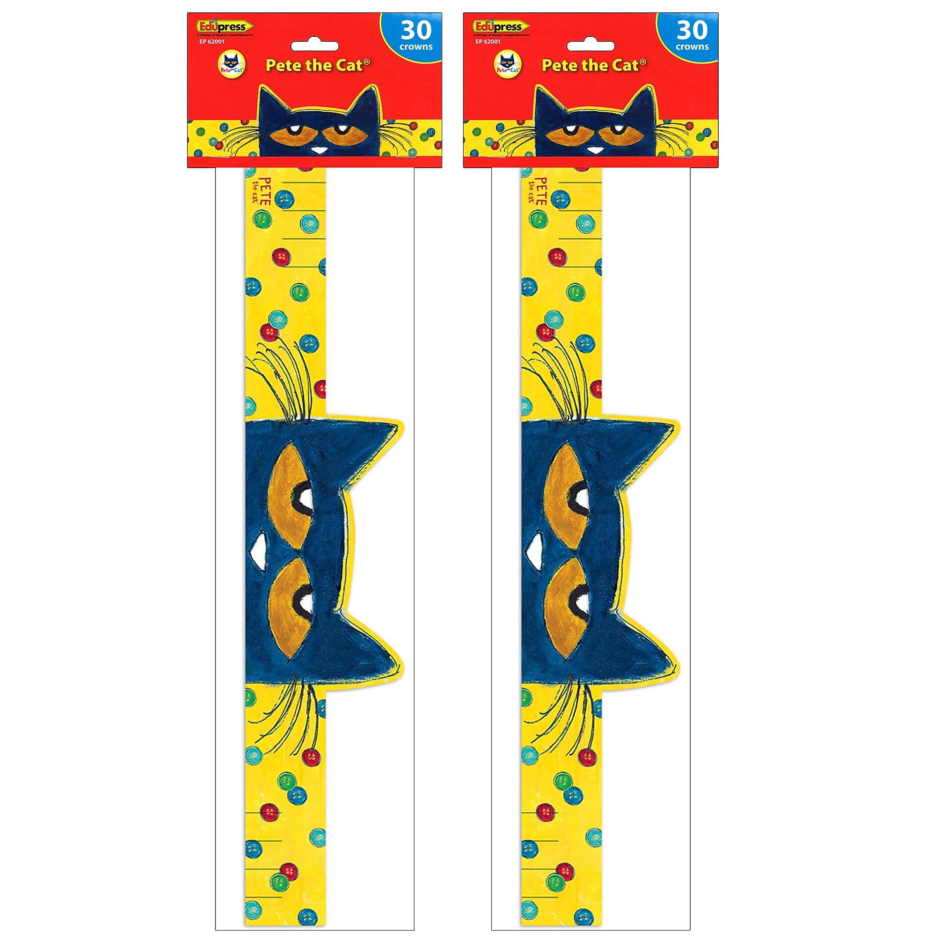 Teacher Created Resources Pete the Cat Crowns, 30/Pack, 2 Packs (EP-62001-2)