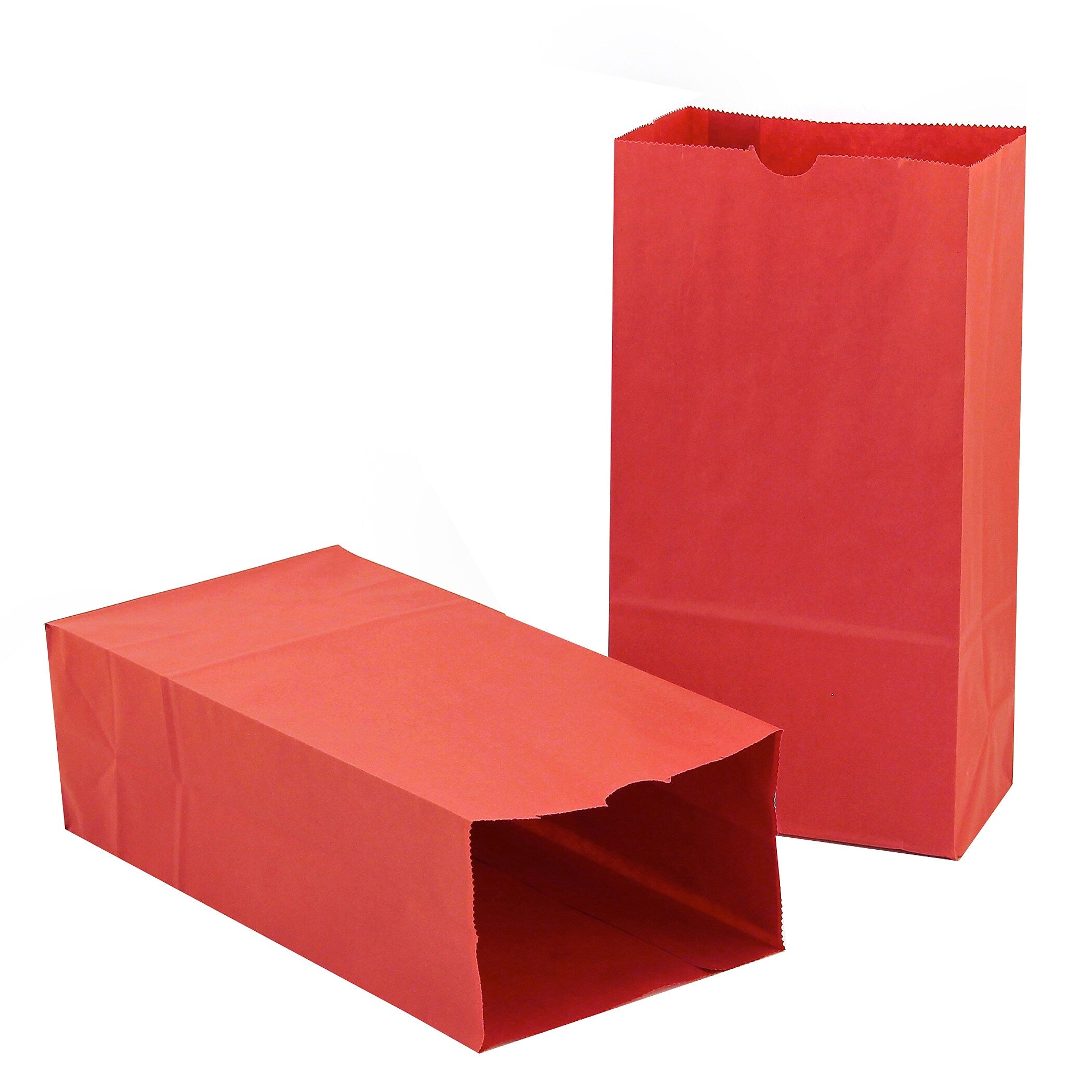 Hygloss Size #6 Gusseted Paper Bags, Red, 50/Pack, 2 Packs (HYG66511-2)