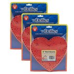 Hygloss Heart Doilies, Red, 6", 100/Pack, 3 Packs (HYG91064-3)