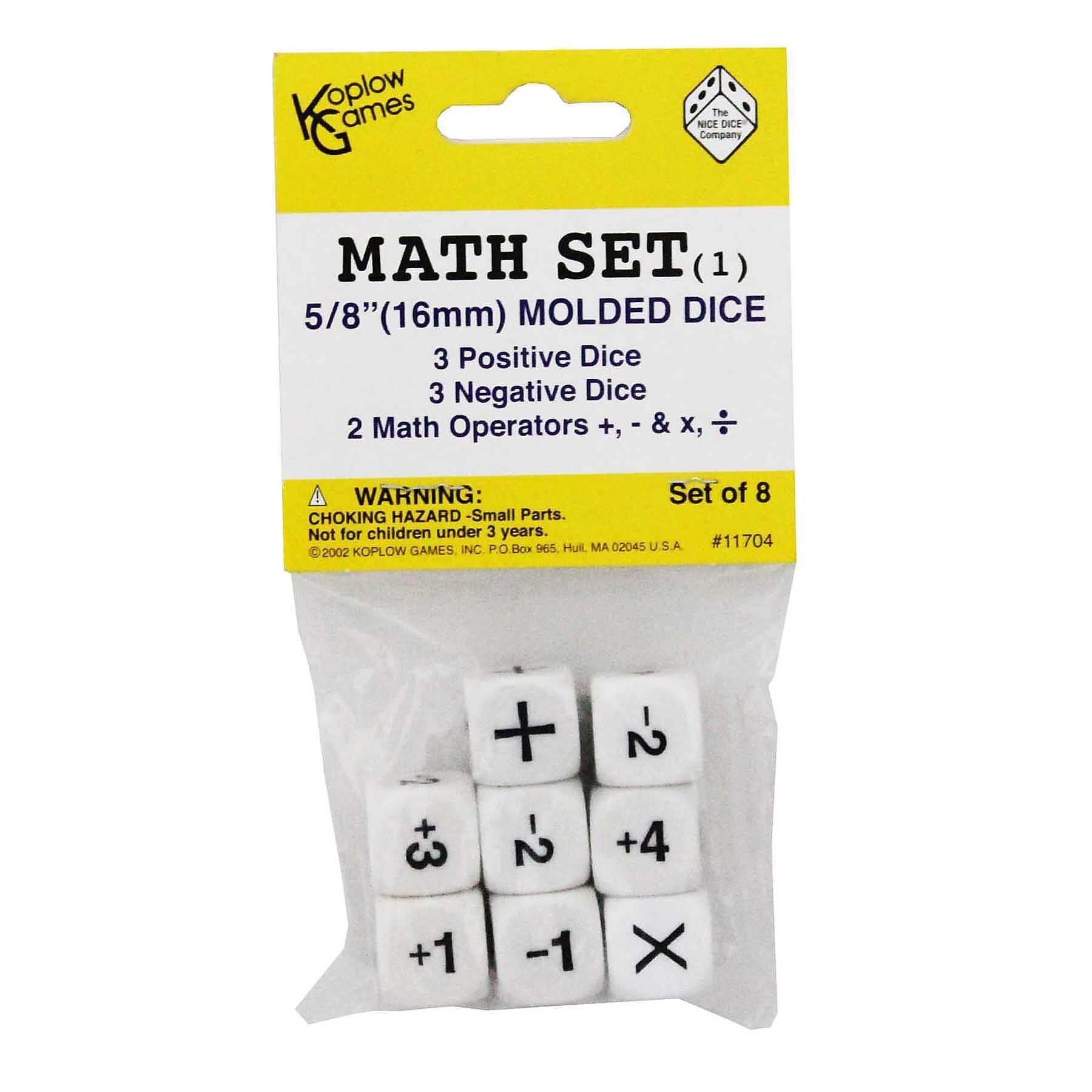 Koplow Games Positive/Negative Dice Set, 8/Set, 6 Sets/Bundle (KOP11704-6)