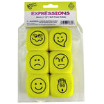 Koplow Games Foam Expressions Dice, 6 Per Pack, 2 Packs (KOP18684-2)