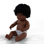 MINILAND Anatomically Correct 15" African-American Baby Girl Doll (MLE31060)
