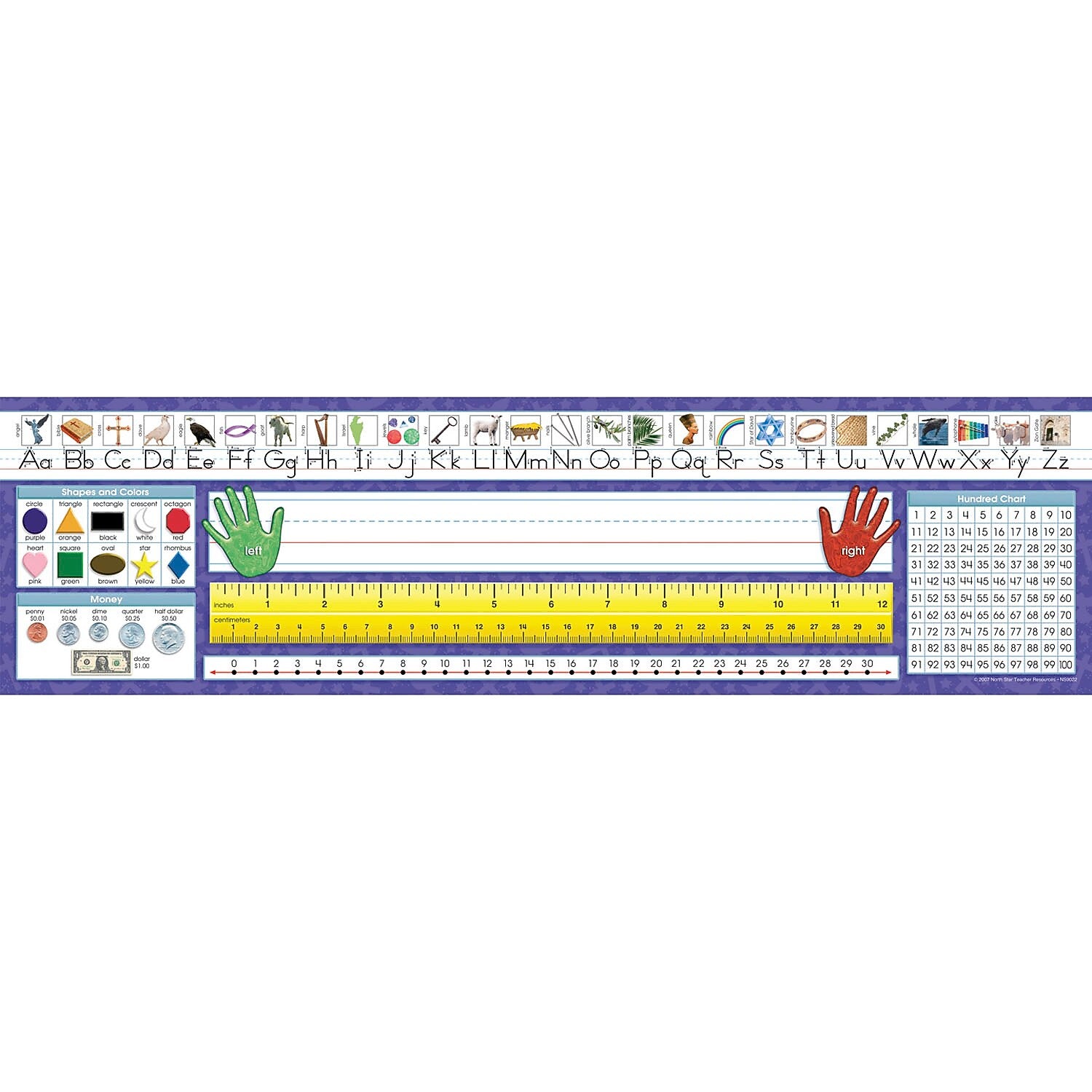 North Star Teacher Resource Christian Primary Traditional Manuscript Desk Plates, 19" x 5", 36/Pack, 3 Packs (NST9022-3)