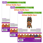 Roylco African Textile Paper, 8-1/2" x 11", 32 Sheets Per Pack, 3 Packs (R-15273-3)
