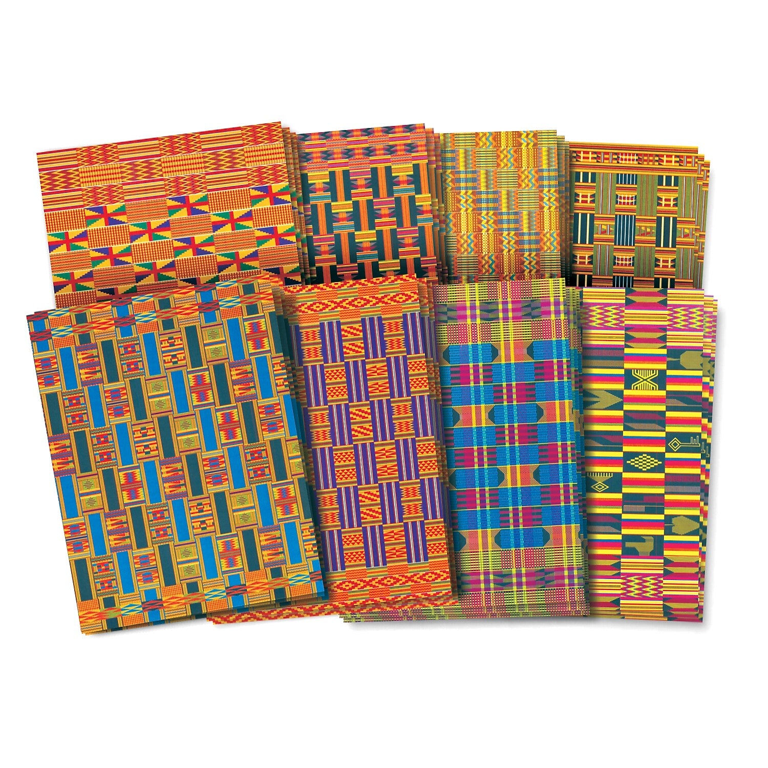 Roylco African Textile Paper, 8-1/2" x 11", 32 Sheets Per Pack, 3 Packs (R-15273-3)