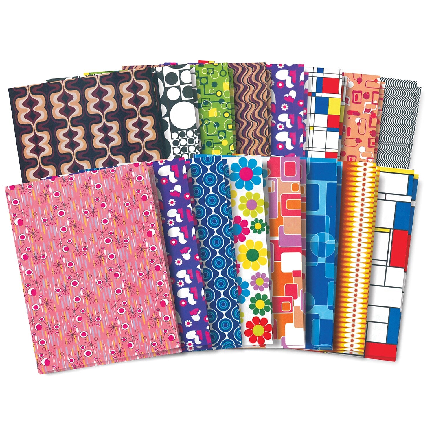 Roylco Retro Pop-Paper, 8.5" x 11", 32 Sheets Per Pack, 3 Packs (R-15303-3)