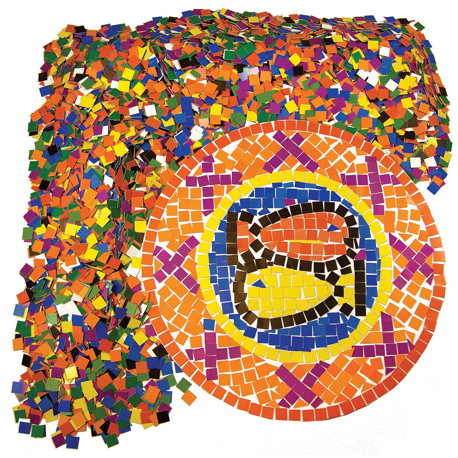 Roylco Double Color Mosaic Squares, 3/8", Assorted Colors, 10,000/Pack, 2 Packs/Bundle (R-15630-2)
