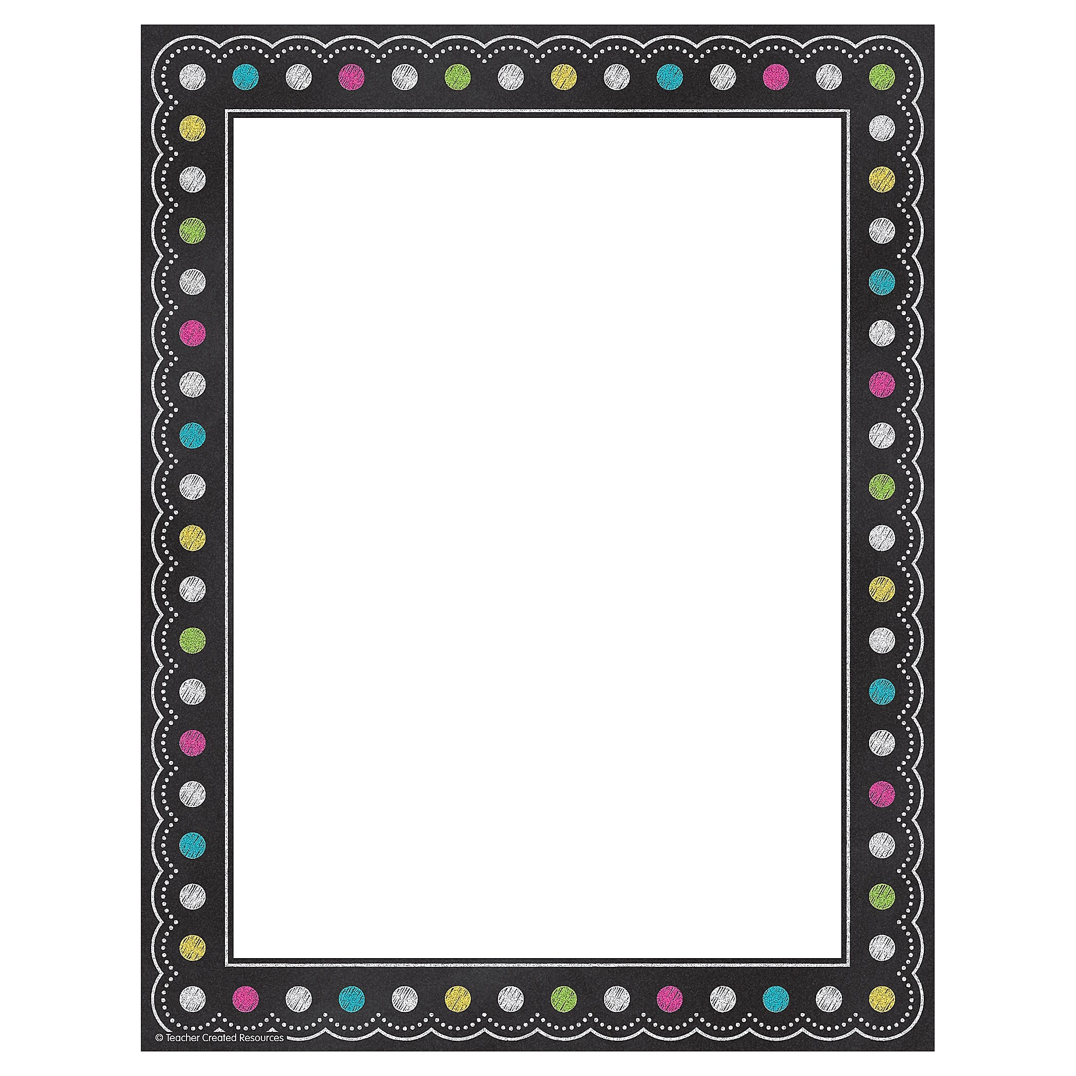 Teacher Created Resources Chalkboard Brights Computer Paper, 50 Per Pack, 6 Packs (TCR5837-6)