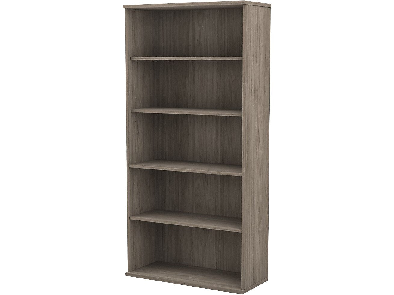 Bush Business Furniture Studio C 73"H 5-Shelf Bookcase with Adjustable Shelves, Modern Hickory Laminated Wood (SCB136MH)