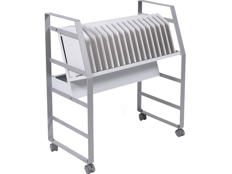 Luxor 16-Unit Open Charging Cart, White/Gray Steel (LOTM16)