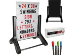 Excello Global Products Business Front Advertisement Black Sidewalk Sign, 36" x 24" (EGP-HD-0086-OS)