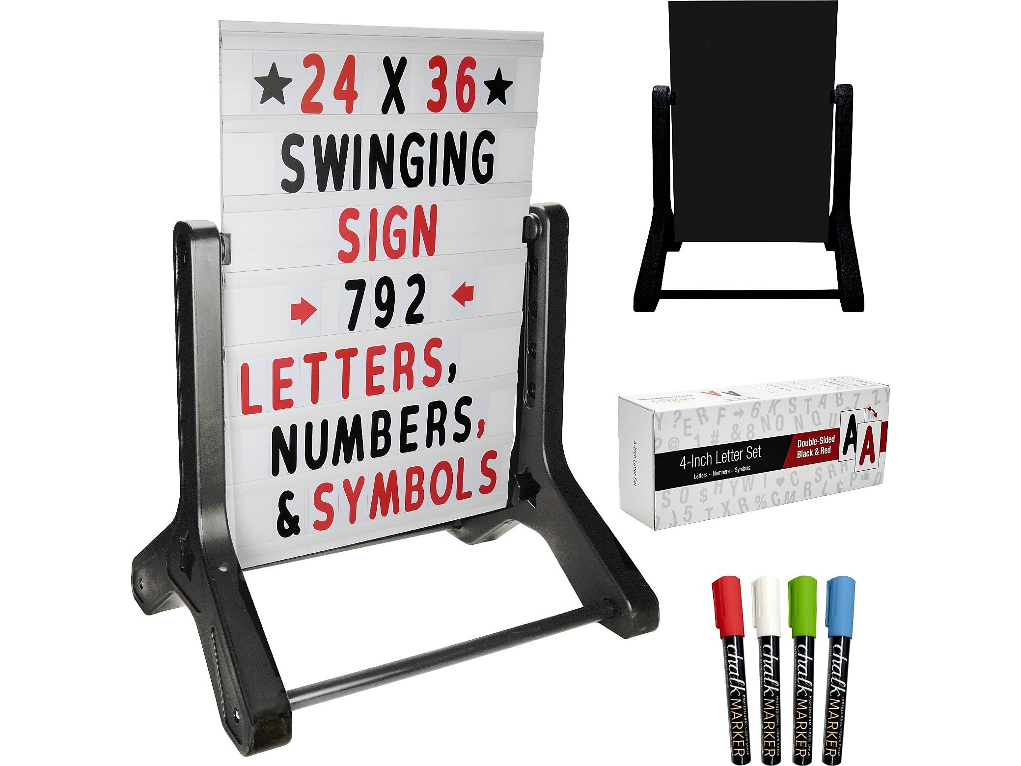 Excello Global Products Business Front Advertisement Black Sidewalk Sign, 36" x 24" (EGP-HD-0086-OS)