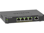 Netgear Plus 5-Port Gigabit Ethernet Managed Switch, 10/100/1000 Mbps, Black (GS305EP-100NAS)
