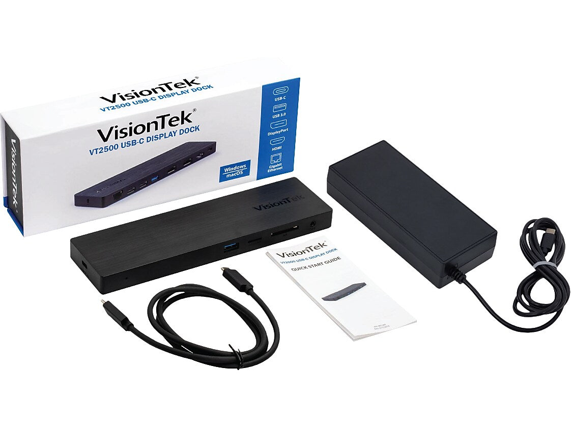 VisionTek VT2500 Triple Display USB-C Docking Station for Laptop (901381)