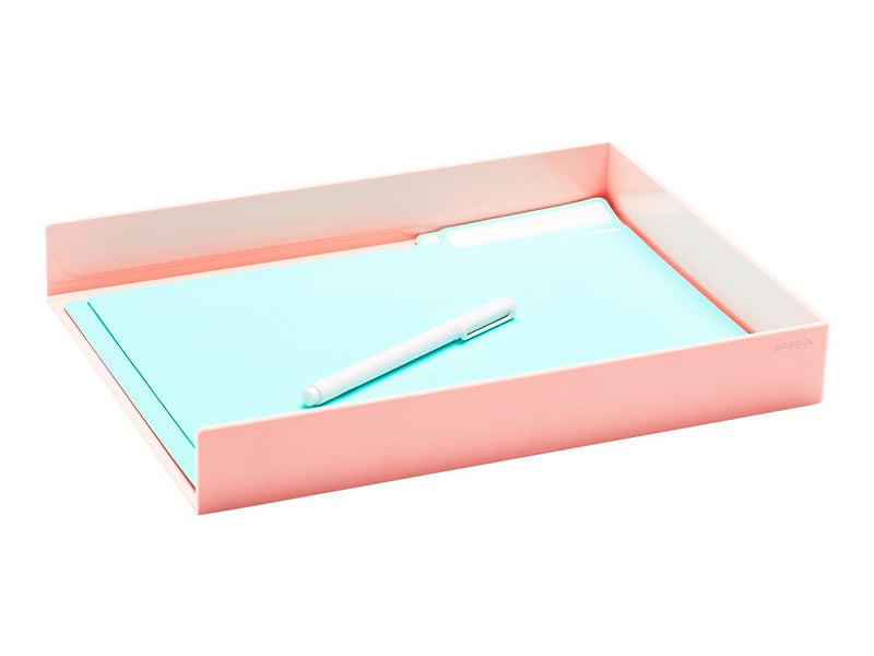 Poppin Stackable Front Loading Letter Tray, Letter Size, Blush (104439)