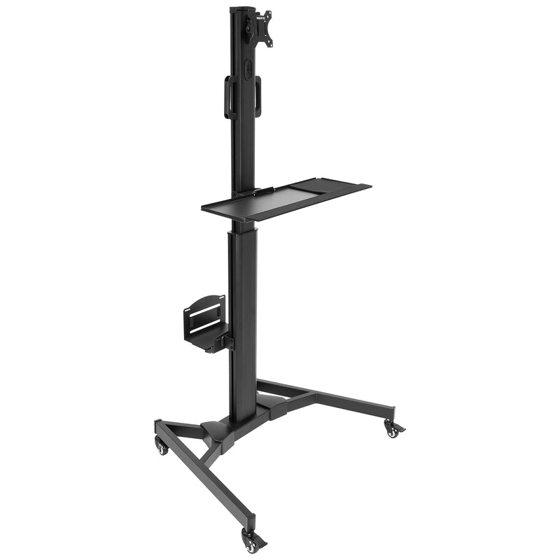 Mount-lt! Adjustable Monitor Cart, Up to 32", Black (MI-7985)