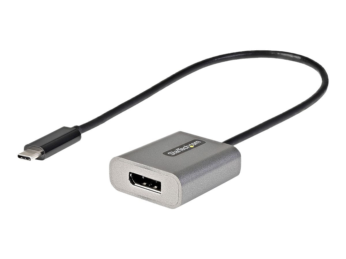 StarTech USB C to DisplayPort Adapter, 8K/4K 60Hz USB-C to DisplayPort 1.4 Adptr, DSC, USB Type-C to DP Vid Convtr, w/12" Cable