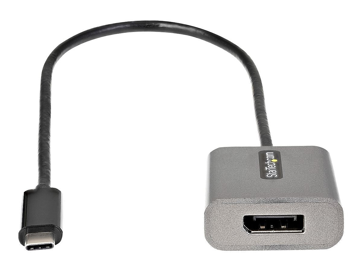 StarTech USB C to DisplayPort Adapter, 8K/4K 60Hz USB-C to DisplayPort 1.4 Adptr, DSC, USB Type-C to DP Vid Convtr, w/12" Cable