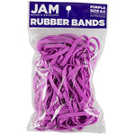 JAM Paper Multi-Purpose #64 Rubber Bands, 3.5" x .25", Non-Latex, Purple, 100/Pack (33364RBPU)
