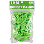 JAM Paper Multi-Purpose #64 Rubber Bands, 3.5" x .25", Non-Latex, Green, 100/Pack (33364RBGR)