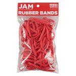 JAM Paper Multi-Purpose #64 Rubber Bands, 3.5" x .25", Non-Latex, Red, 100/Pack (33364RBRE)