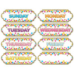 Ashley Productions Magnetic Die-Cut Timesavers & Labels, Confetti Days of the Week, 6 Packs (ASH19006-6)