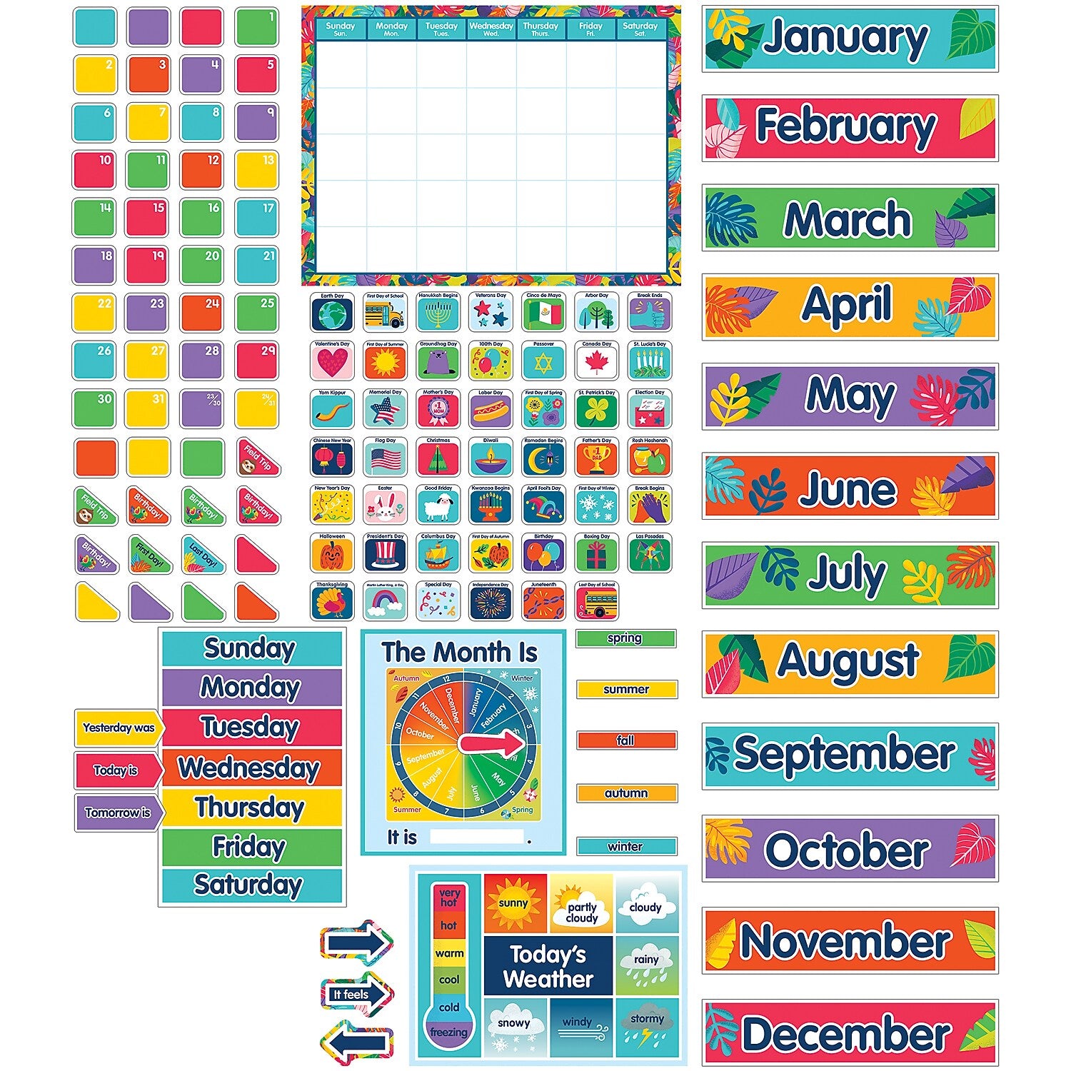 Carson Dellosa Education One World Calendar Bulletin Board Set, 134 Pieces (CD-110486)