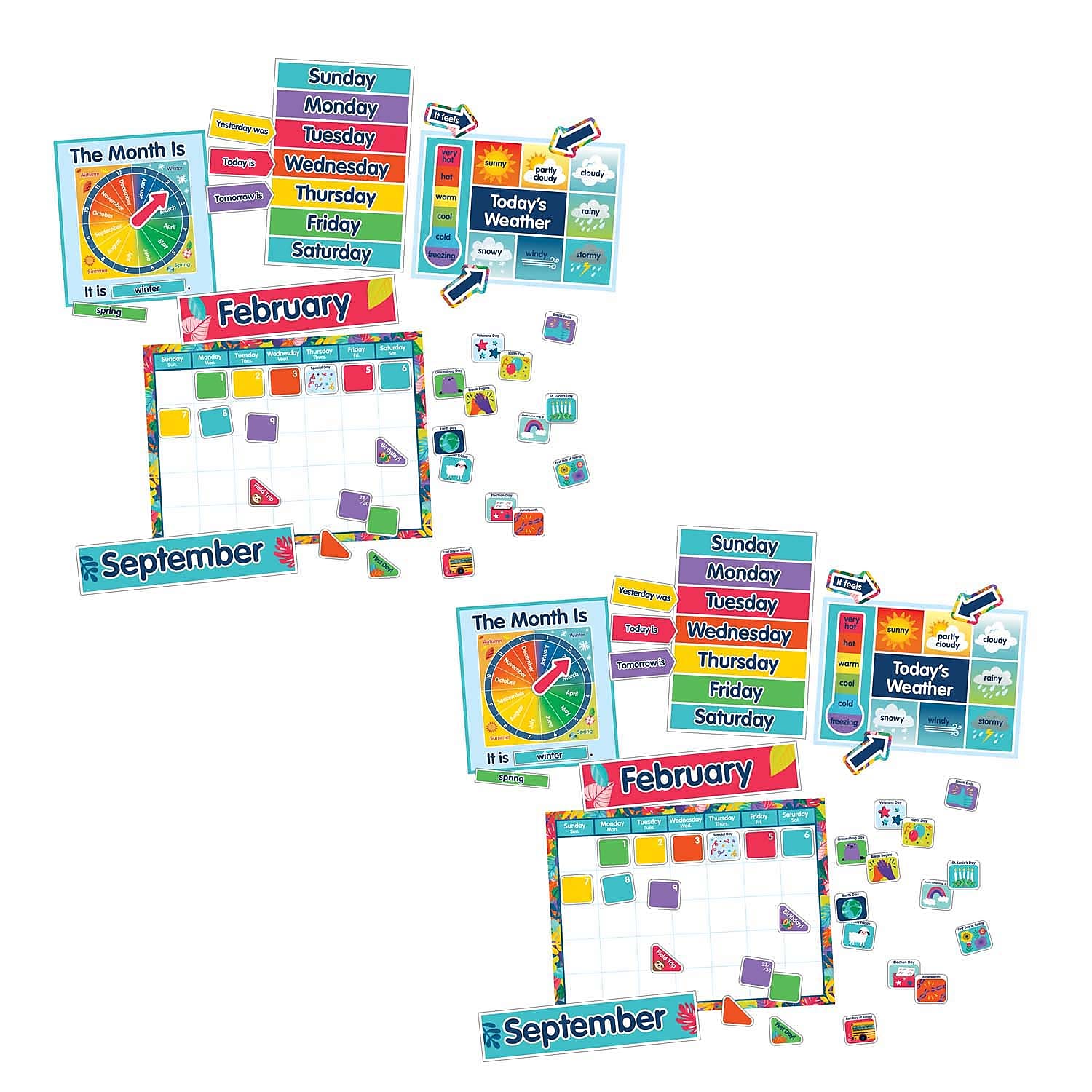 Carson Dellosa Education One World Calendar Bulletin Board Set, 2 Sets (CD-110486-2)