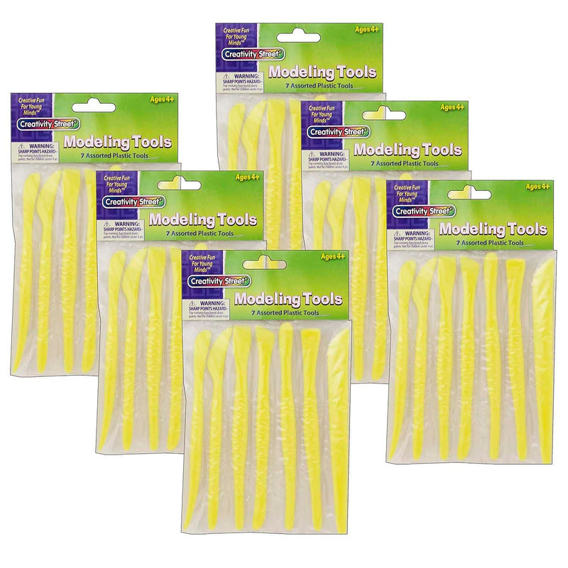 Creativity Street Modeling Tools, 7 Assorted Patterns, Approx. 6", 7 Pieces/Pack, 6 Packs (CK-9774-6)