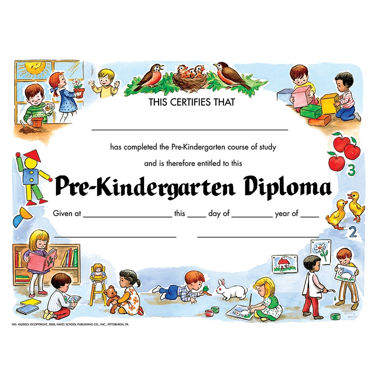 Hayes Publishing Pre-Kindergarten Diploma, 30/Pack, 6 Packs (H-VA200CL-6)
