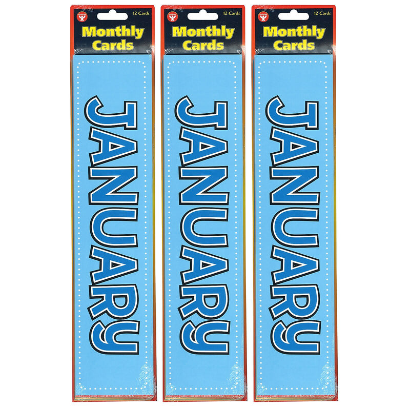 Hygloss Monthly Calendar Cards, 12/Pack, 3 Packs (HYG33512-3)