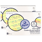 Pacon 1" Ruled Colored Paper Chart Tablet, 24" x 16", 25 Sheets Per Tablet, Pack of 2 (PAC74732-2)