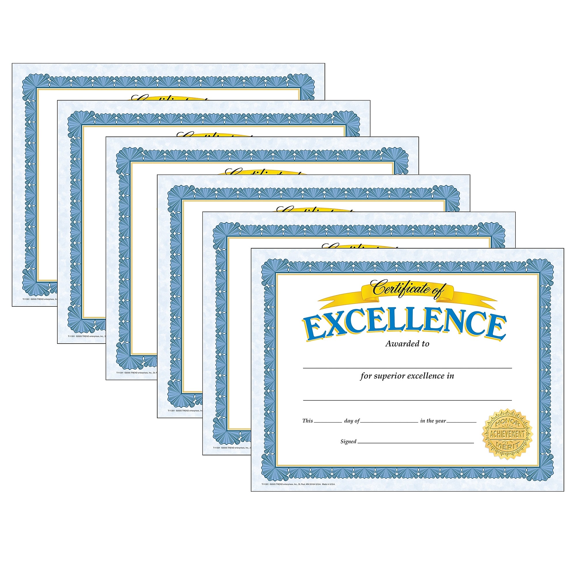 TREND Certificate of Excellence Classic Certificates, 30/Pack, 6/Bundle (T-11301-6)