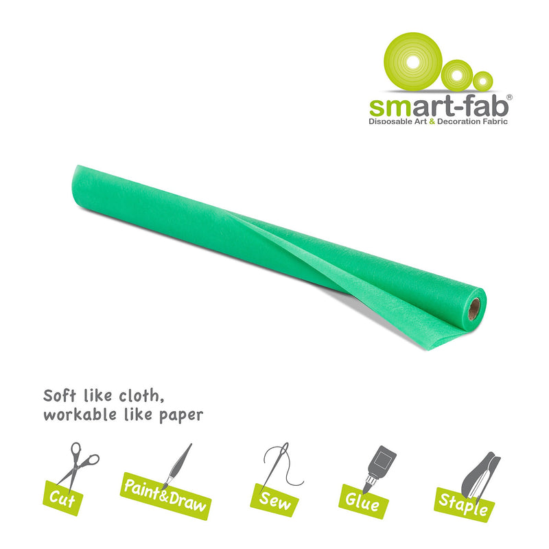 Smart-Fab Art & Decoration Fabric Roll, 24" x 18', Grass Green, 3 Rolls (SMF1U382401850-3)
