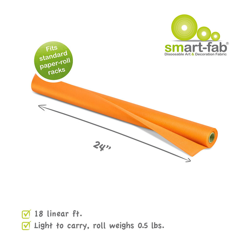 Smart-Fab Art & Decoration Fabric Roll, 24" x 18', Orange, 3 Rolls (SMF1U382401861-3)