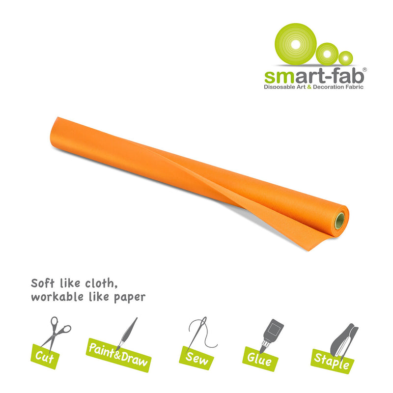 Smart-Fab Art & Decoration Fabric Roll, 24" x 18', Orange, 3 Rolls (SMF1U382401861-3)