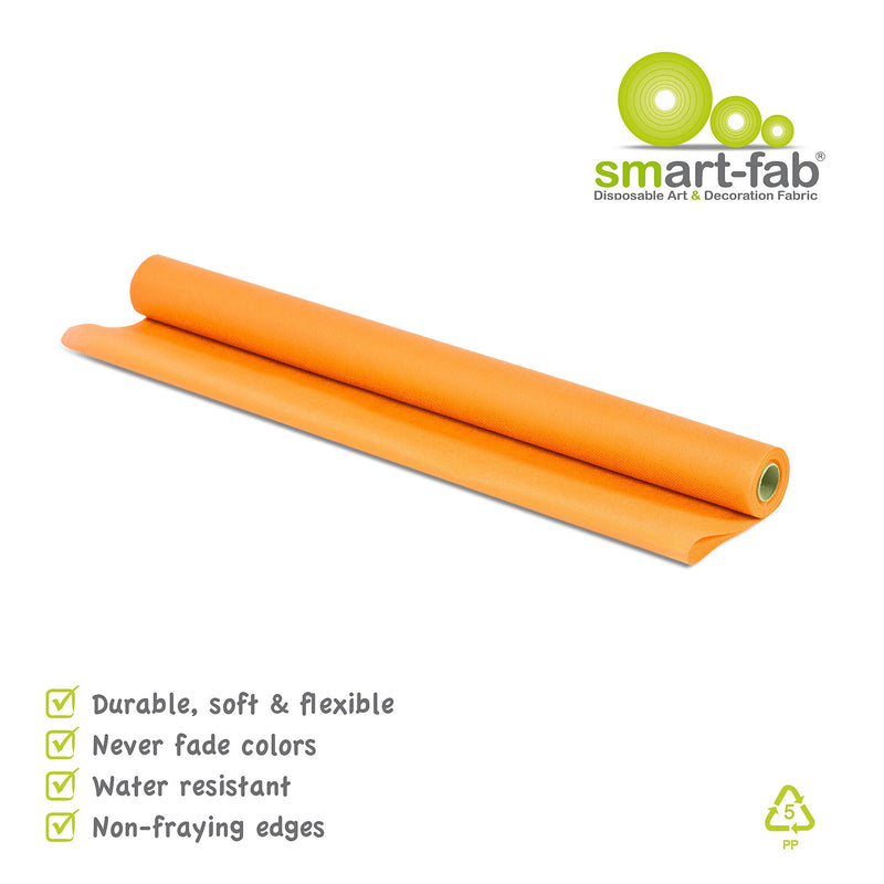 Smart-Fab Art & Decoration Fabric Roll, 24" x 18', Orange, 3 Rolls (SMF1U382401861-3)
