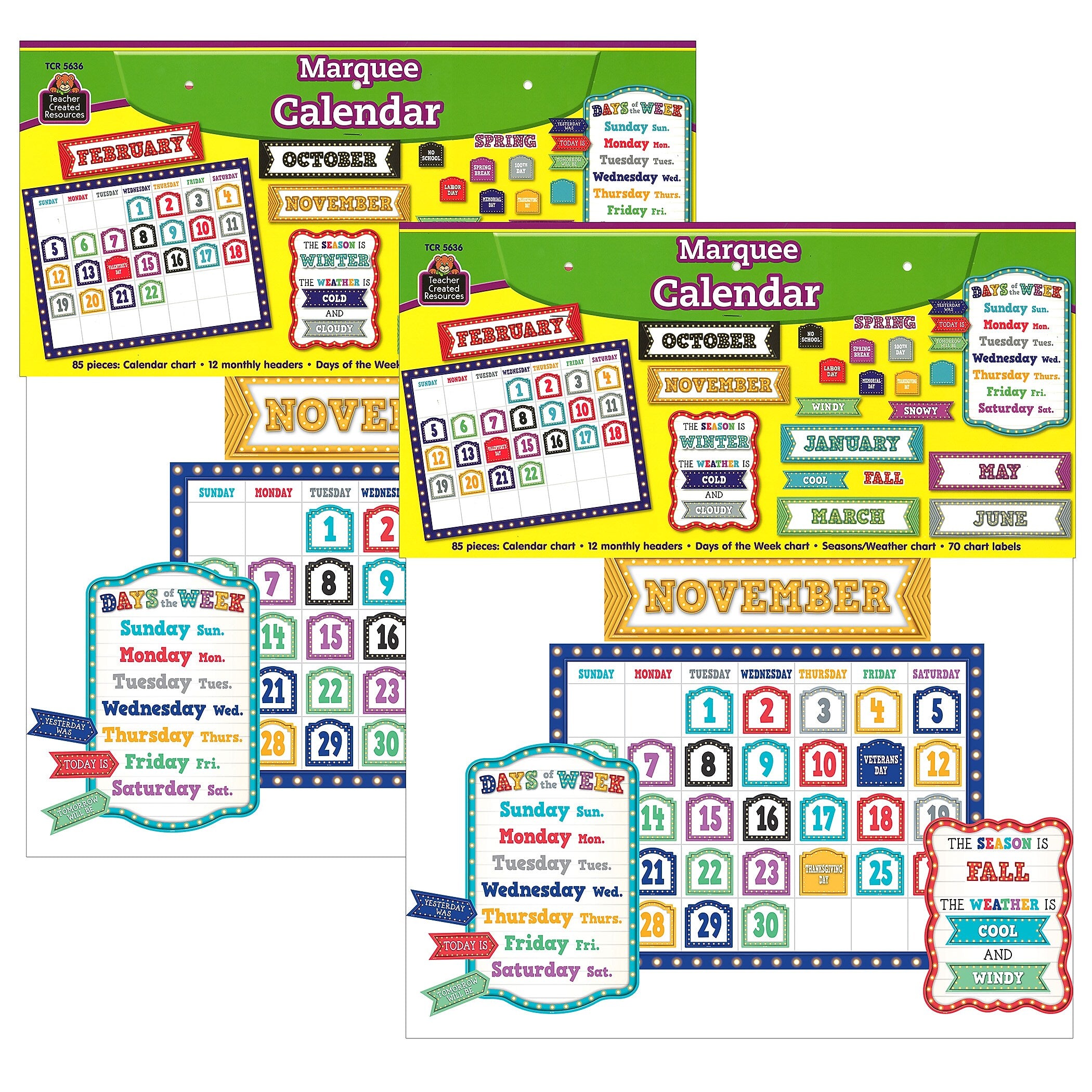 Teacher Created Resources Marquee Calendar Bulletin Board Set, 2 Sets (TCR5636-2)