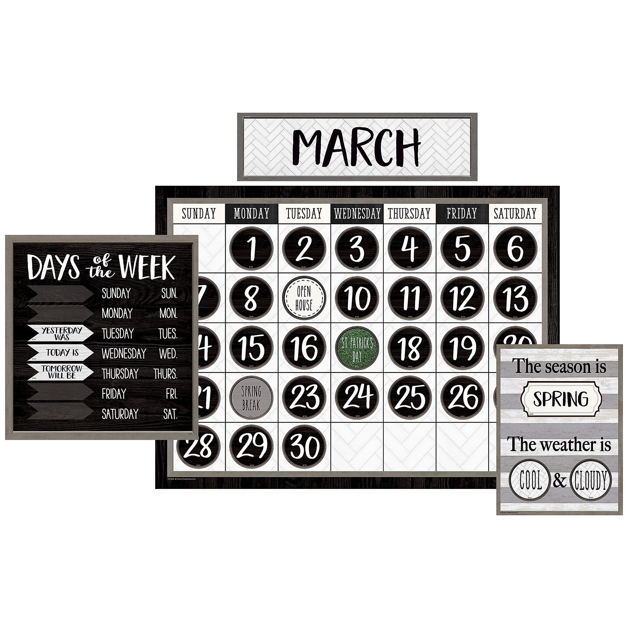 Teacher Created Resources Modern Farmhouse Calendar Bulletin Board (TCR8504)