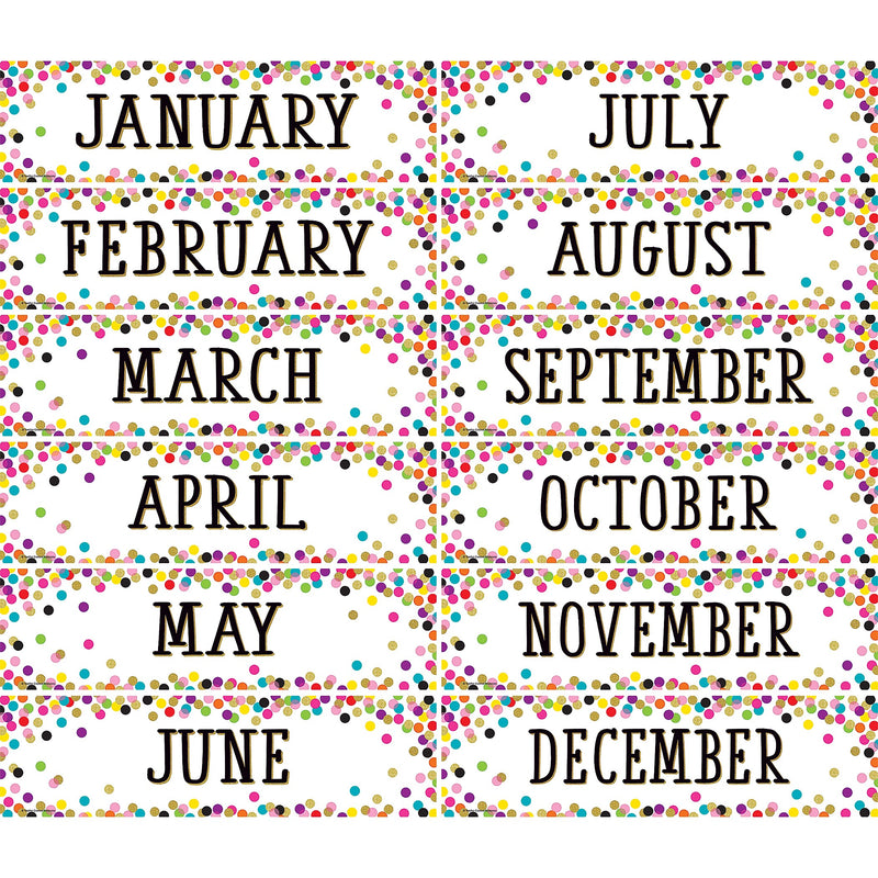 Teacher Created Resources Confetti Monthly Headliners, 12/Pack, 3 Packs (TCR8803-3)