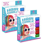 The Pencil Grip Hair Coloring Chalk, 6 Colors Per Pack, 2 Packs (TPG682-2)