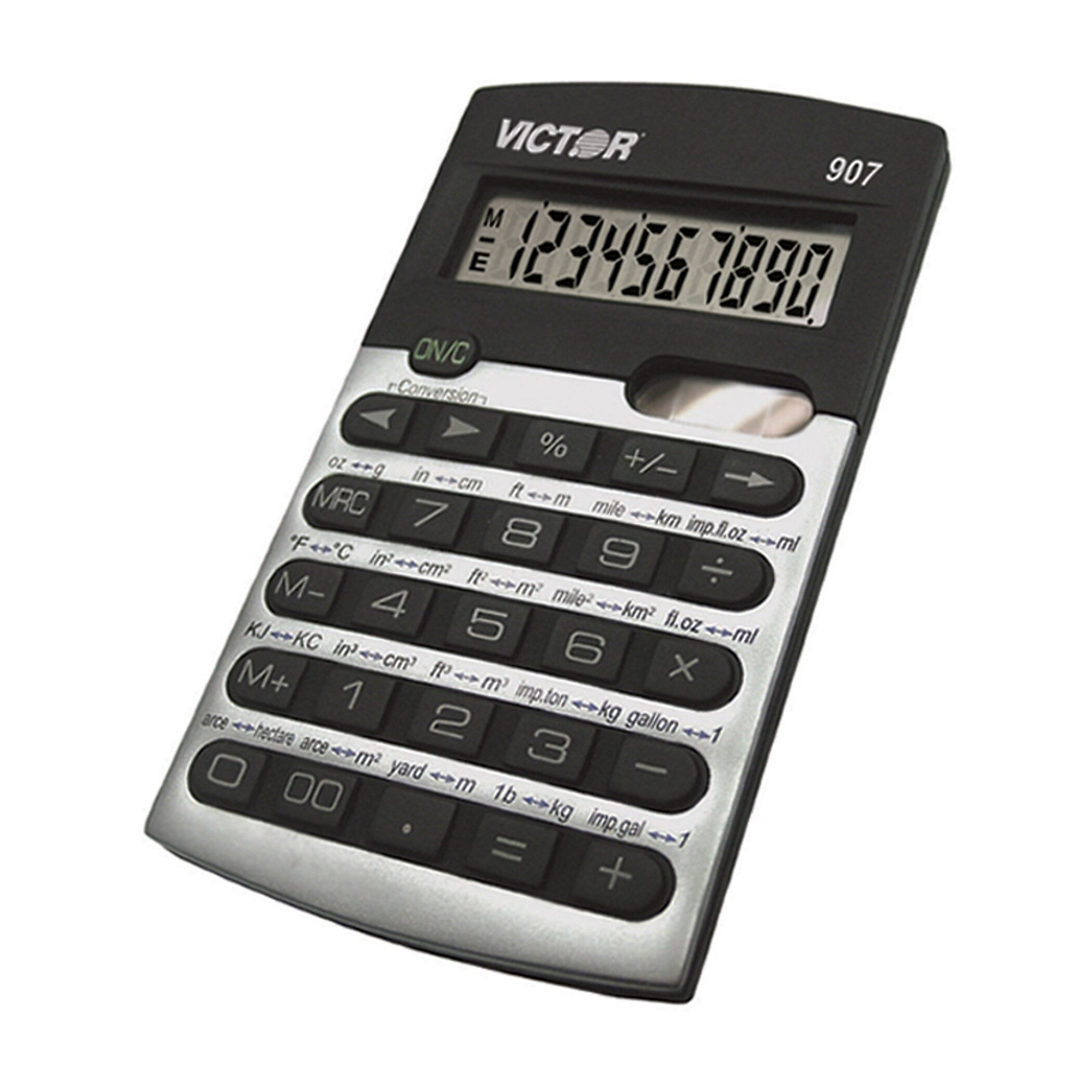 Victor Technology Metric Conversion 10-Digit Battery/Solar Powered Basic Calculator, Multicolored, 2/Bundle (VCT907-2)