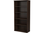 Bush Business Furniture Hybrid 73"H 5-Shelf Bookcase with Adjustable Shelves, Black Walnut Laminated Wood (HYB136BW-Z)