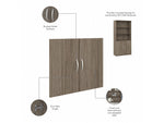 Bush Business Furniture Hybrid 73"H 5-Shelf Bookcase with Doors, Modern Hickory Laminated Wood (HYB024MH)