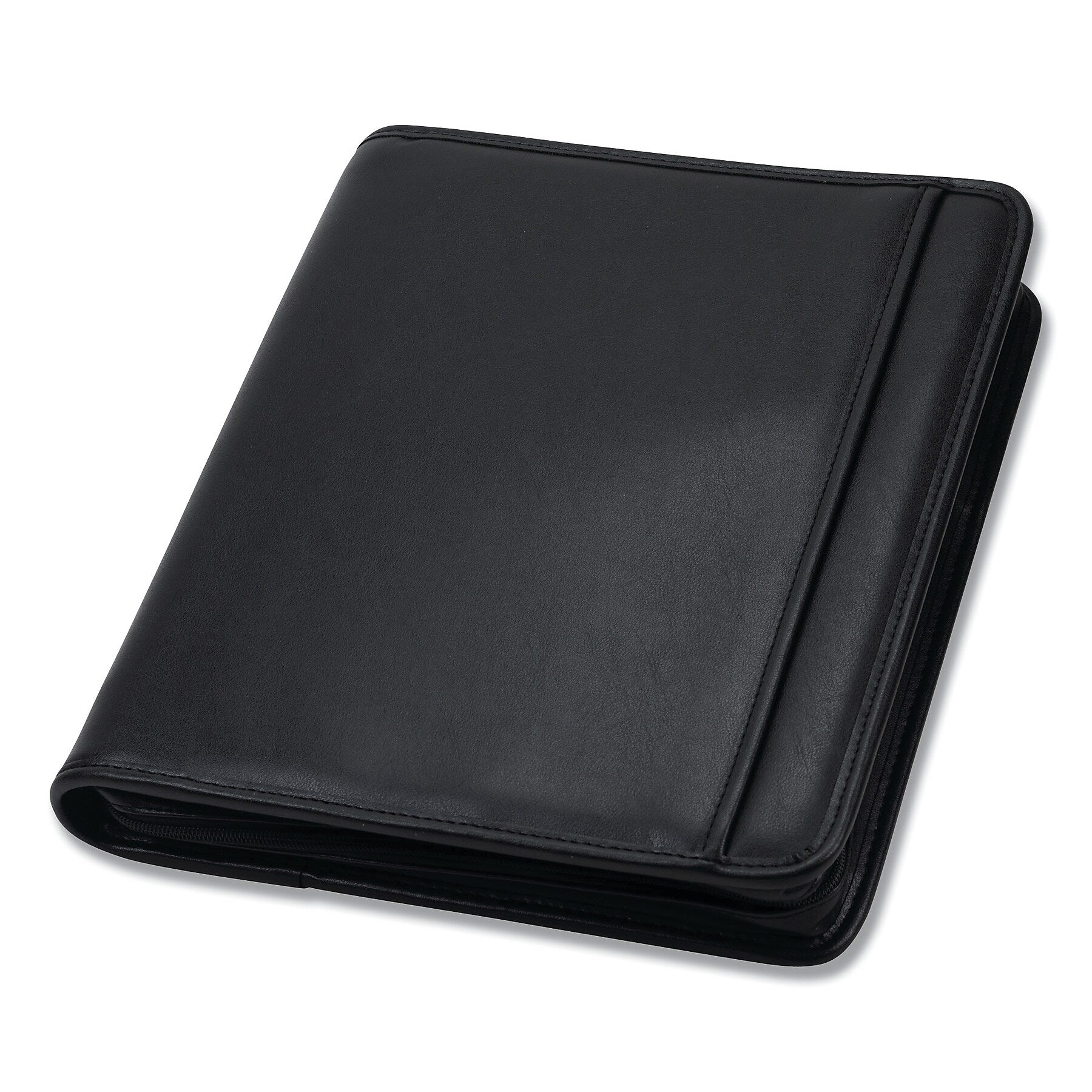 Samsill Professional Faux Leather Portfolio Case with Zipper Closure, Black (SAM15650)
