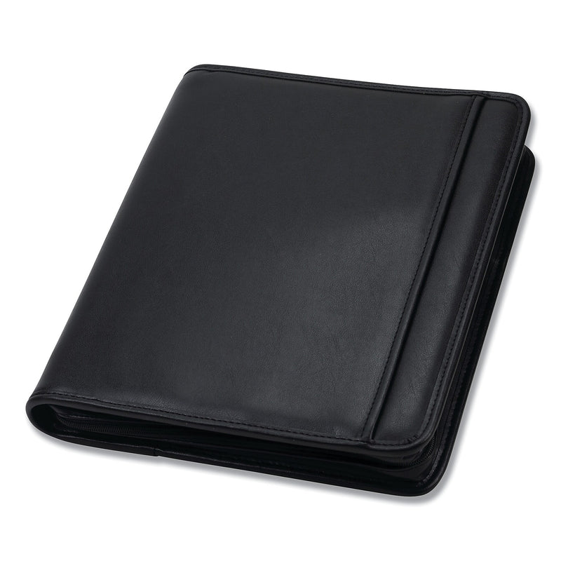 Samsill Professional Faux Leather Portfolio Case with Zipper Closure, Black (SAM15650)