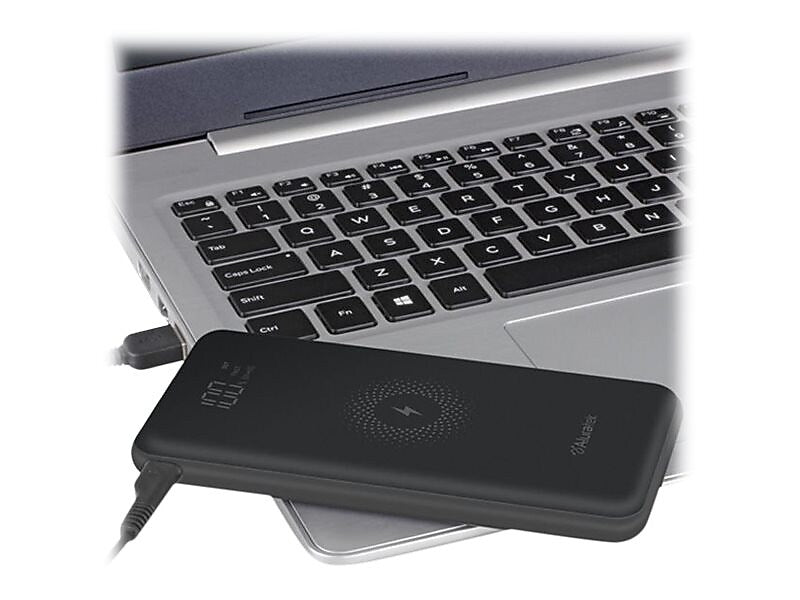 Aluratek USB Wireless Power Bank for Most Smartphones, 10000mAh, Black (AWPBQ10KF)