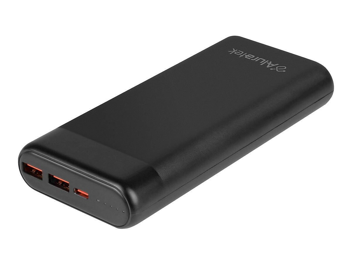 Aluratek USB Power Bank for Most Smartphones, 20000mAh, Black (APBQ20F)